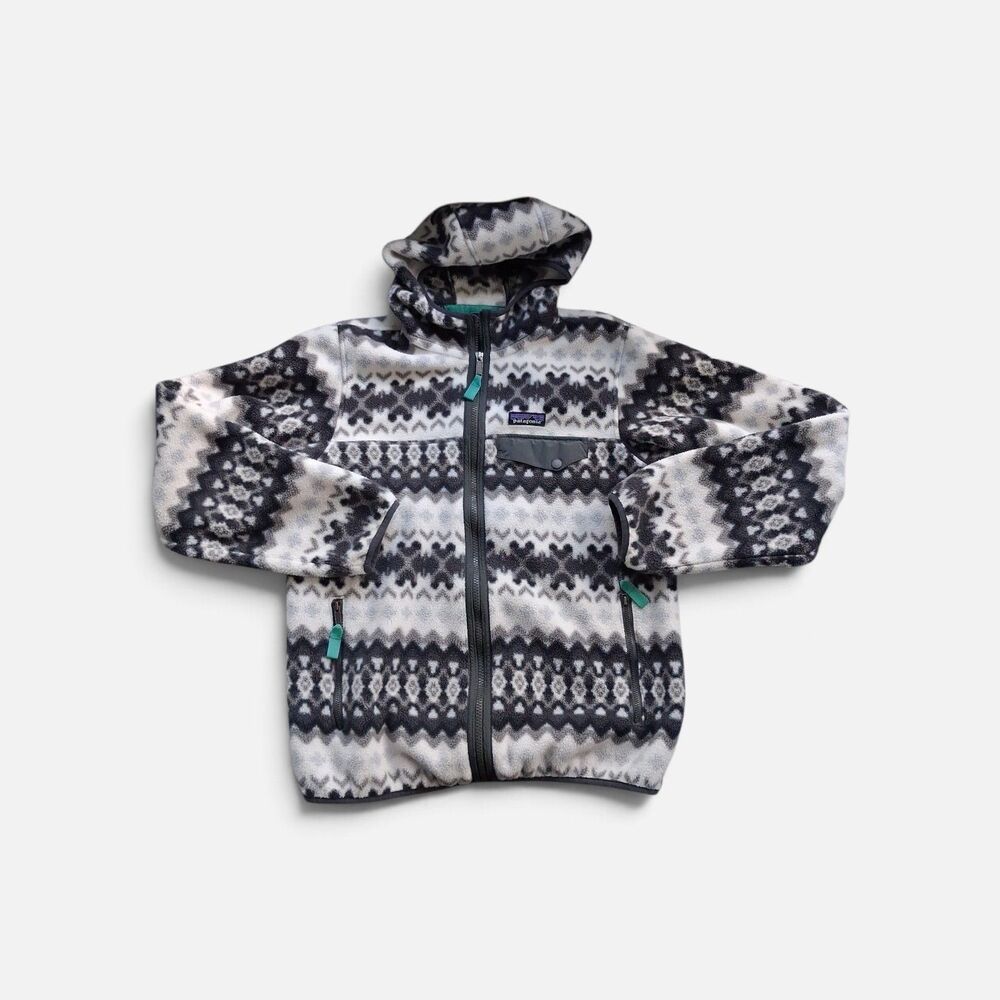 Patagonia Women's Synchilla Printed Fleece Zip Up Hooded Jacket OS